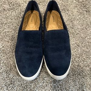 Birdies The Swift Size 7 Navy Suede and Pewter Leather
